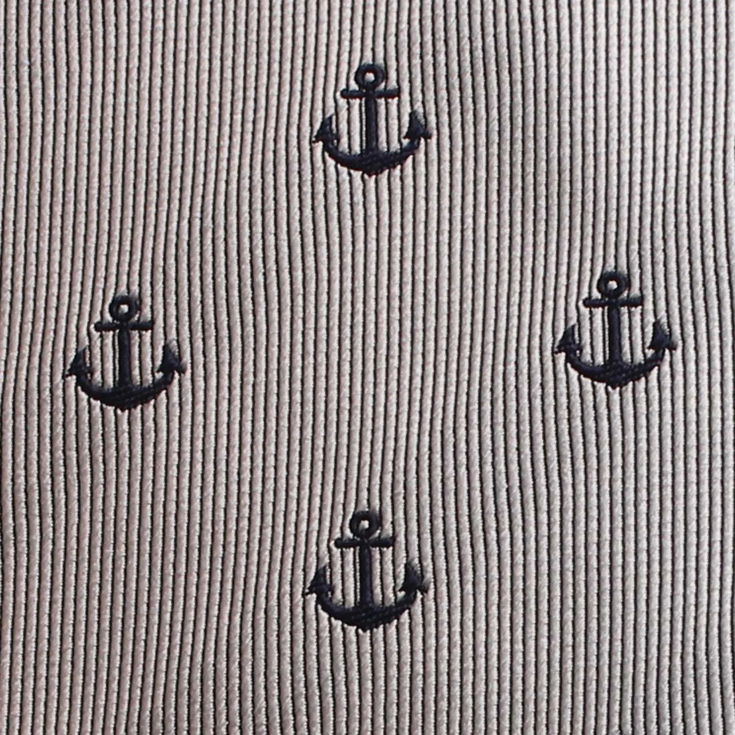 The OTAA Light Grey with Navy Blue Anchors Diamond Bow Tie