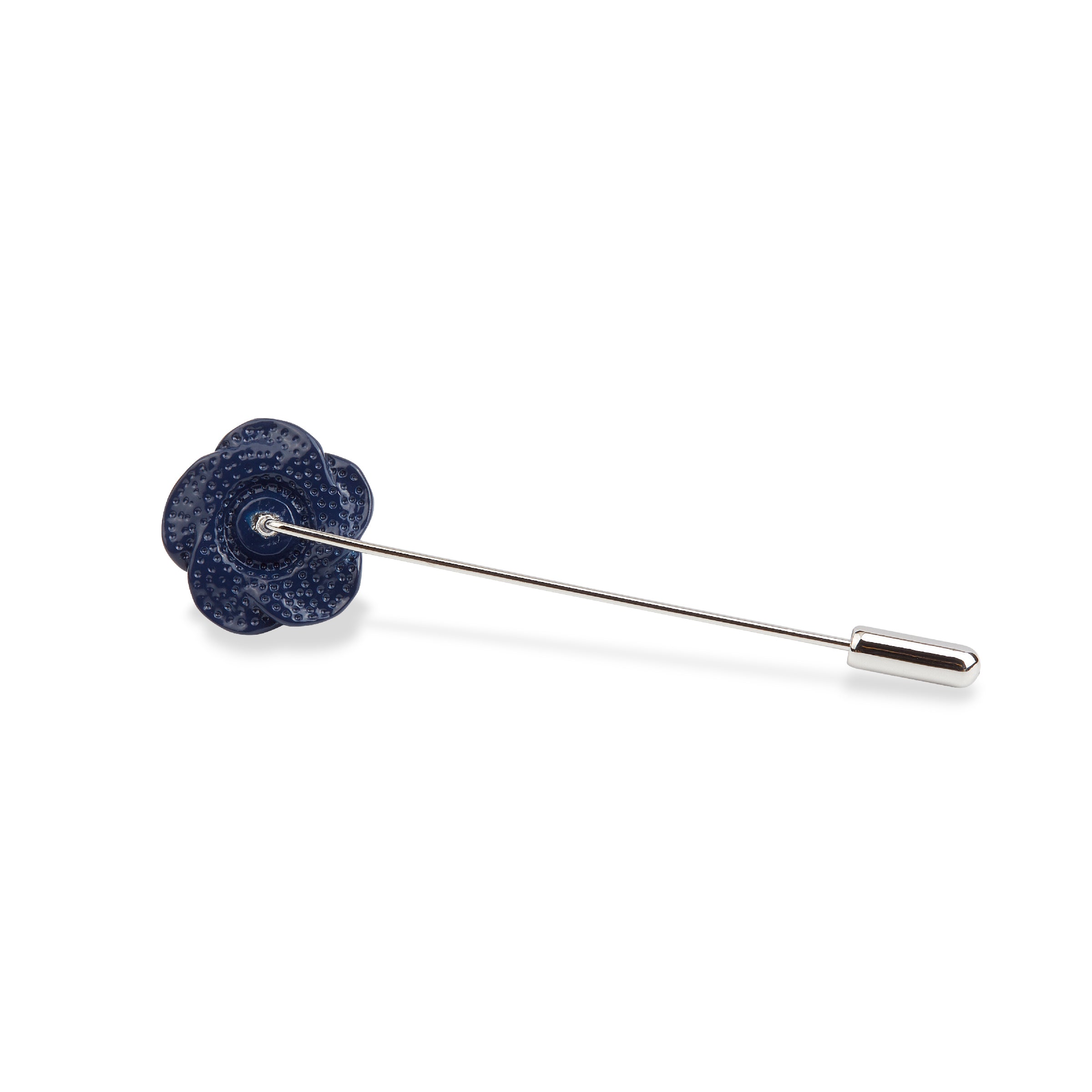 Navy Blue Rose Metal Lapel Pin