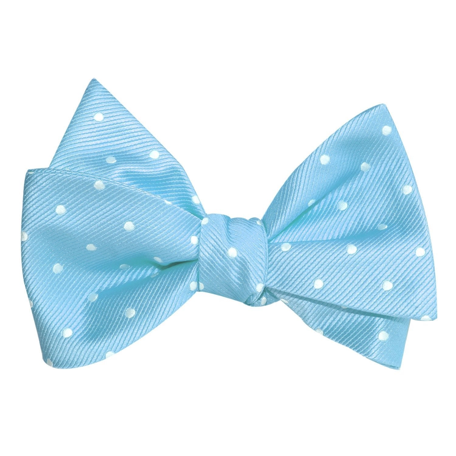 Sky Blue with White Polka Dots Self Tie Bow Tie