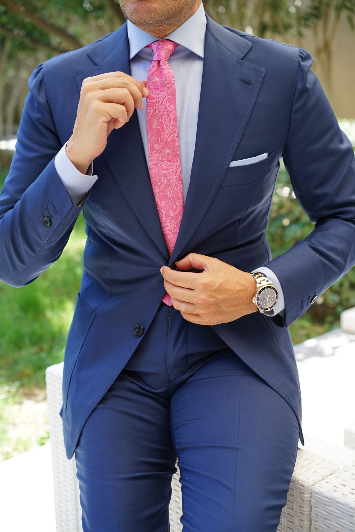 Paisley Pink - Skinny Tie