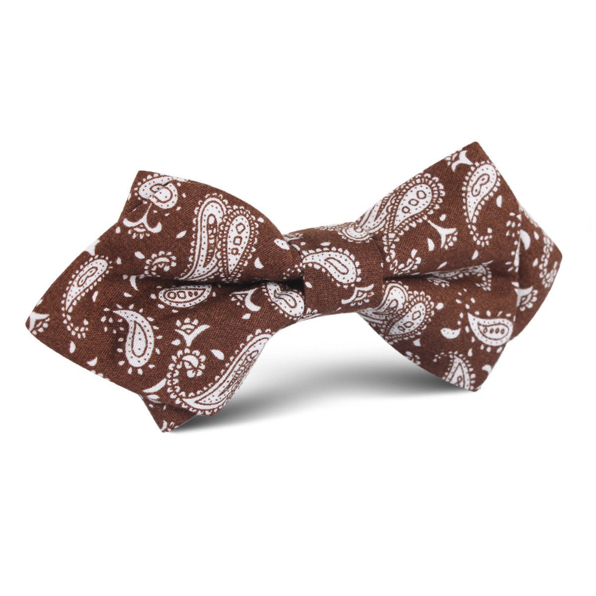 Florence Paisley Brown Diamond Bow Tie