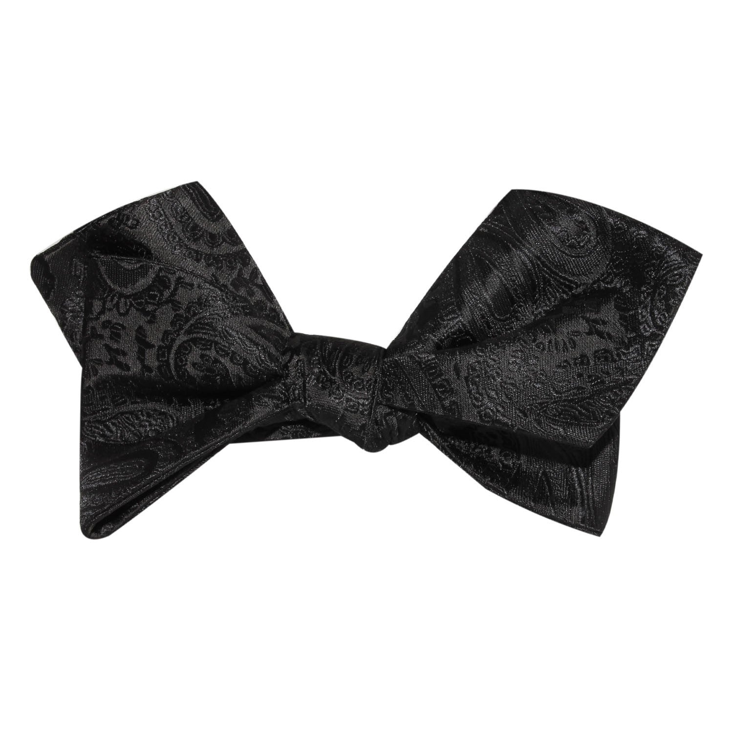 Paisley Midnight Black Self Tie Diamond Tip Bow Tie