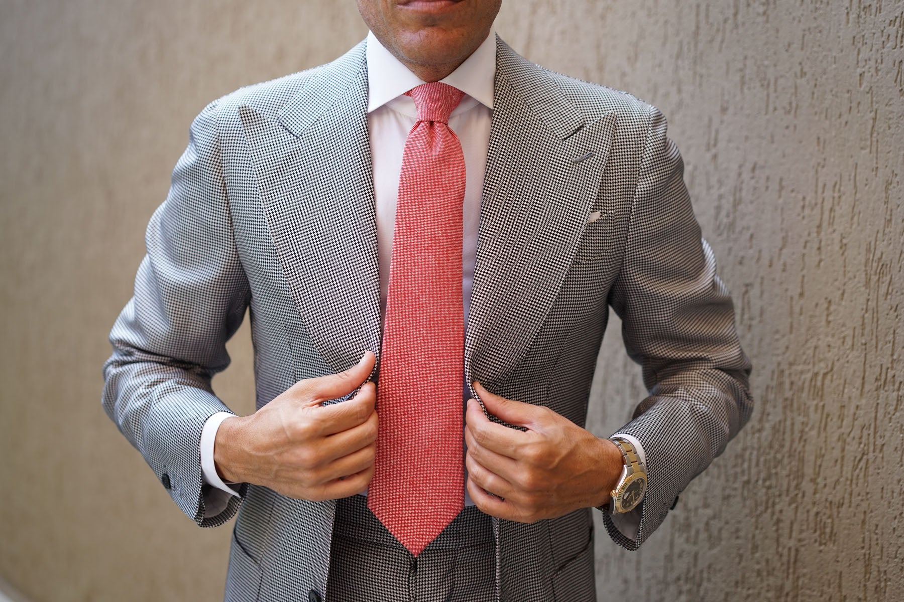 Venetian Red Linen Tie