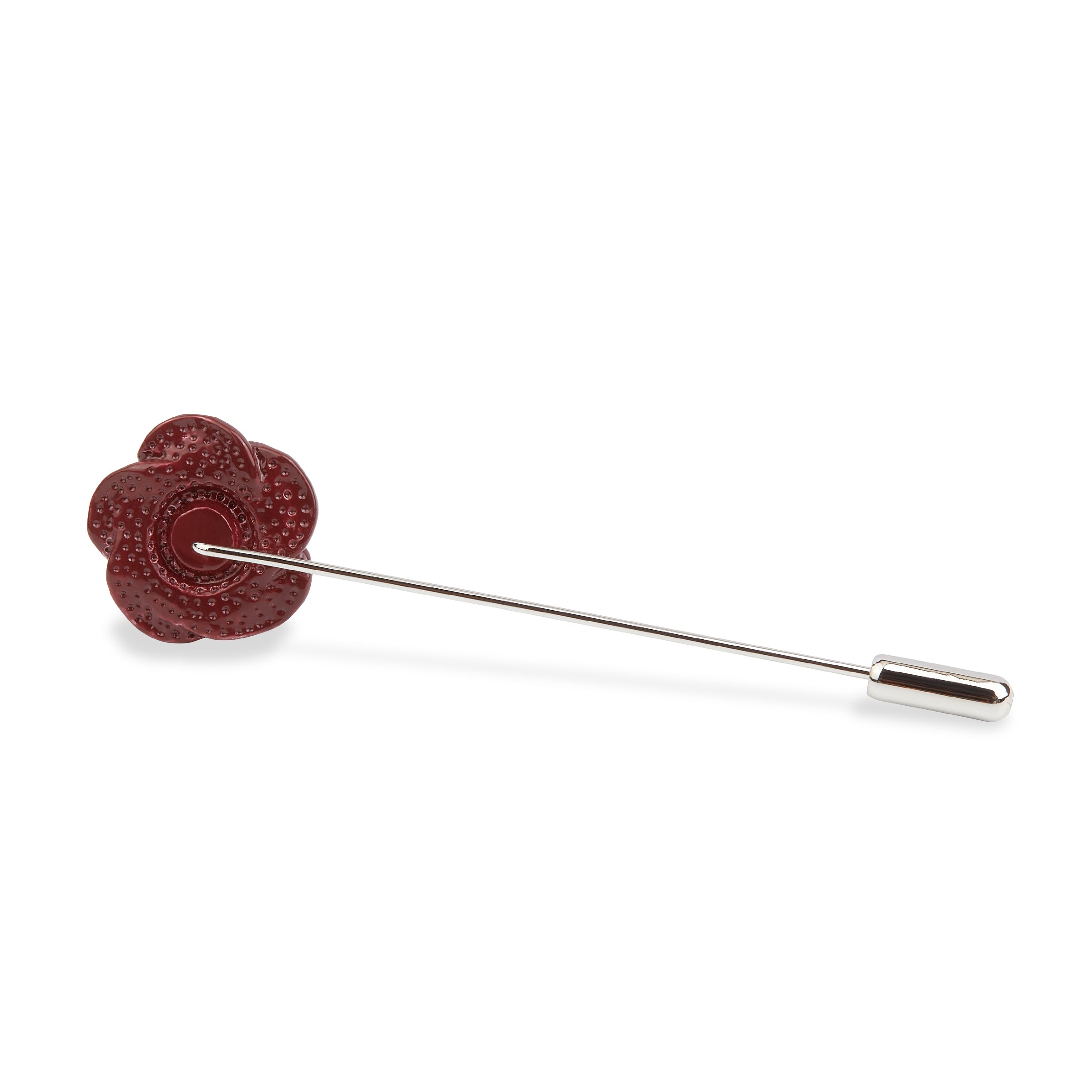 Mahogany Maroon Rose Metal Lapel Pin