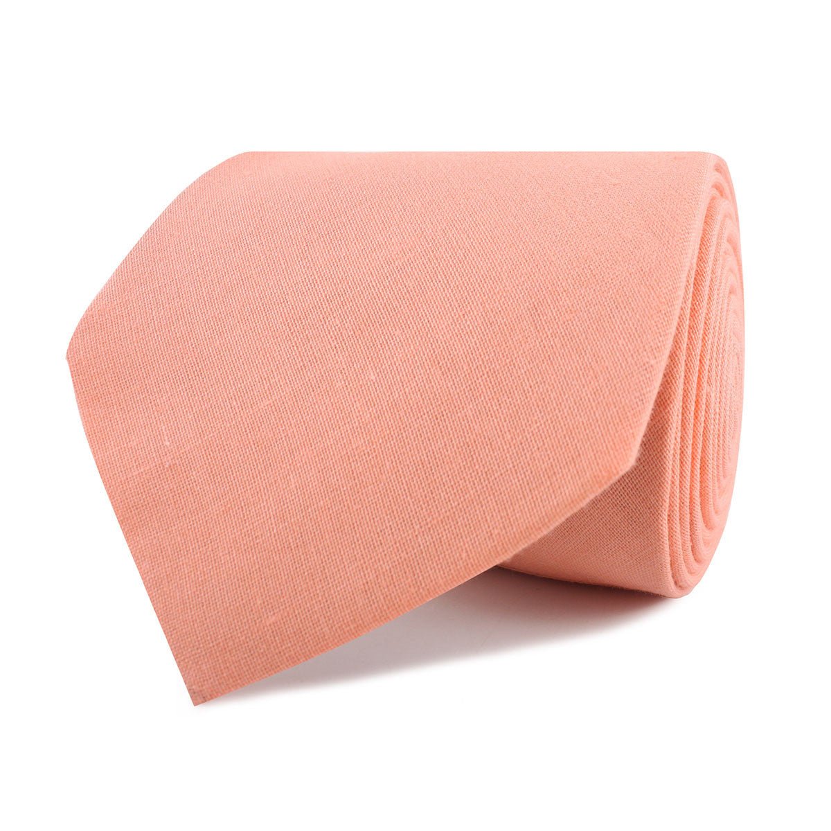 Coral Pink Linen Necktie