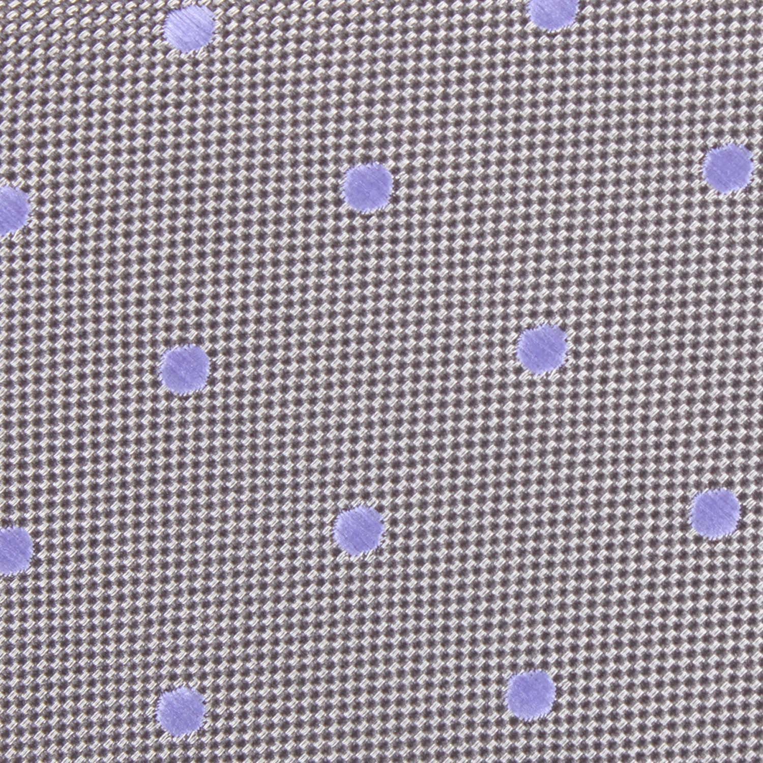 Grey with Lavender Purple Polka Dots Diamond Bow Tie