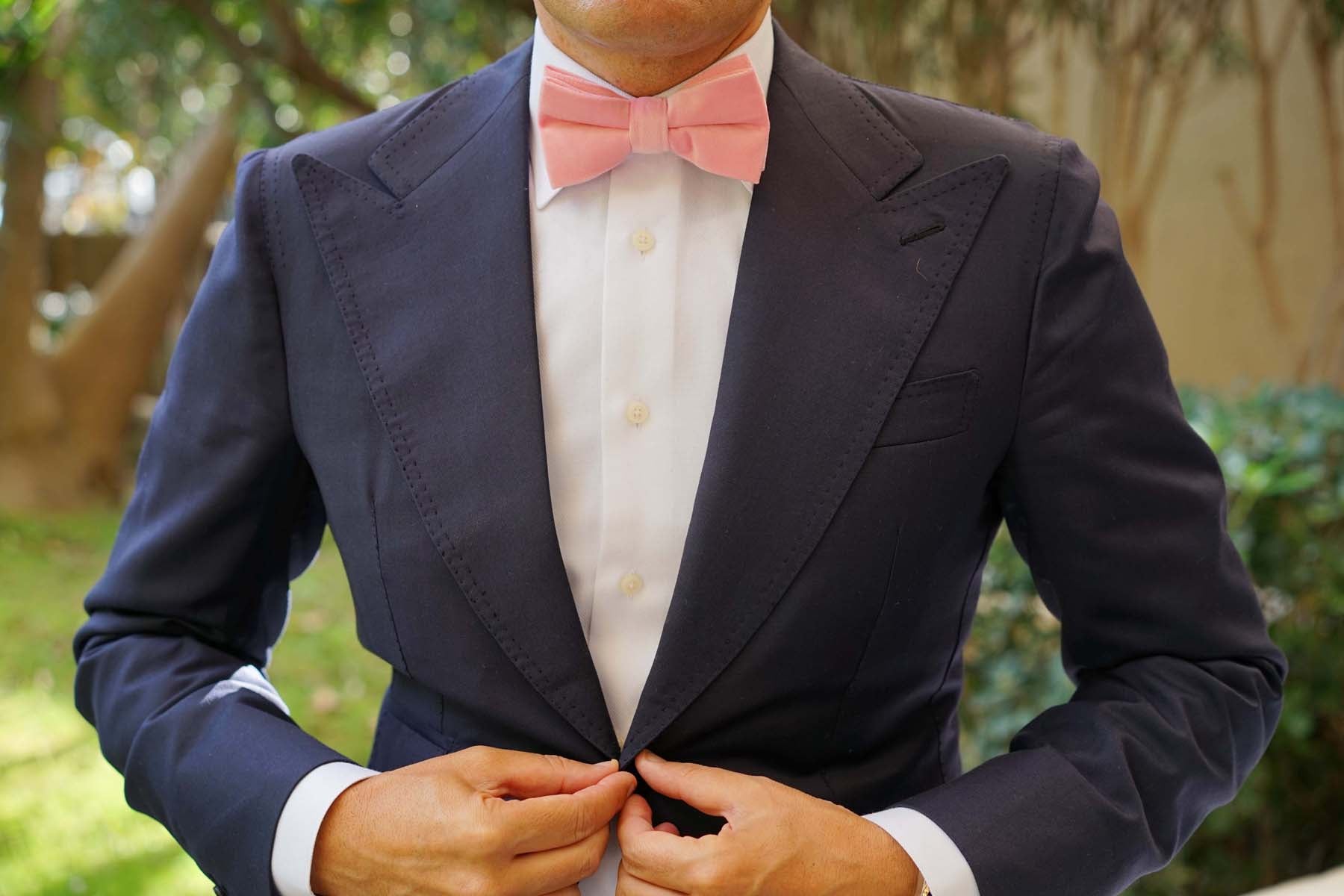 Pink Velvet Bow Tie