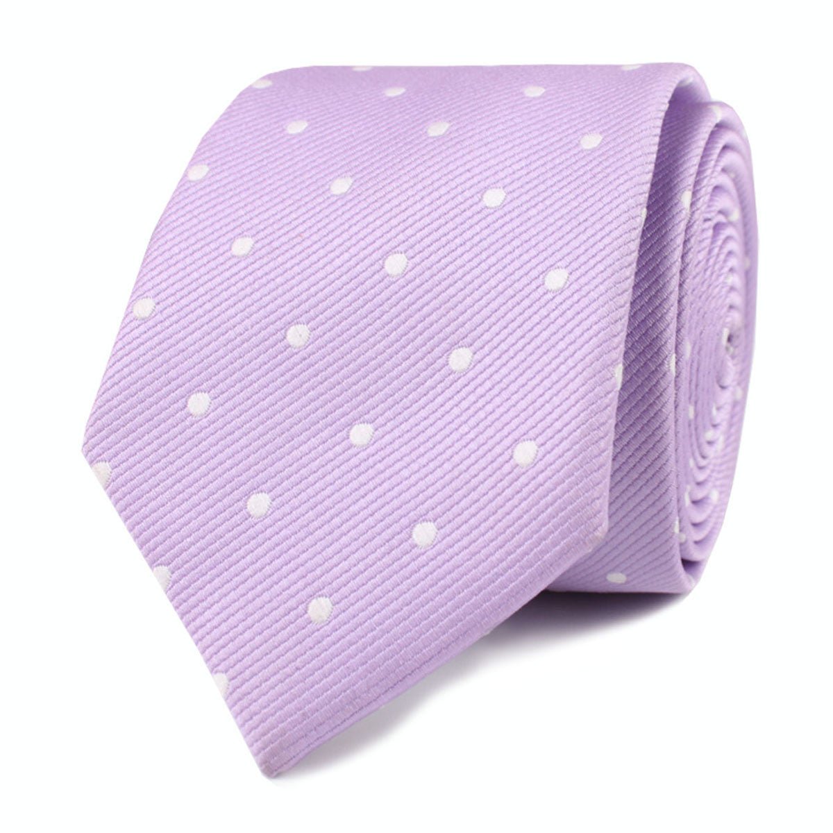 Light Purple with White Polka Dots Skinny Tie