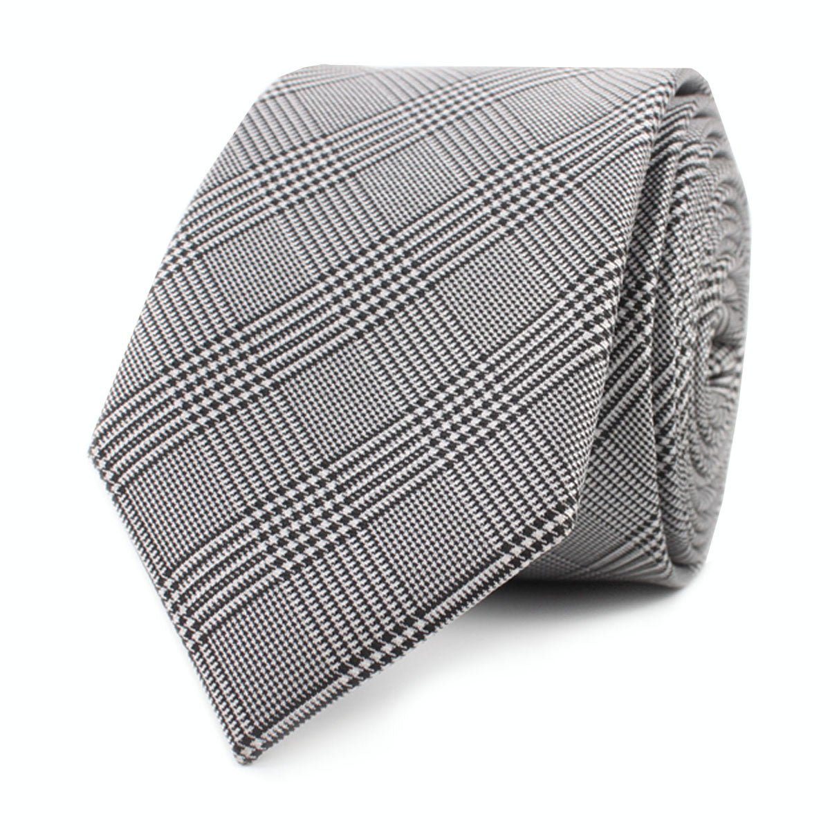 Grey Glen Plaid Skinny Tie