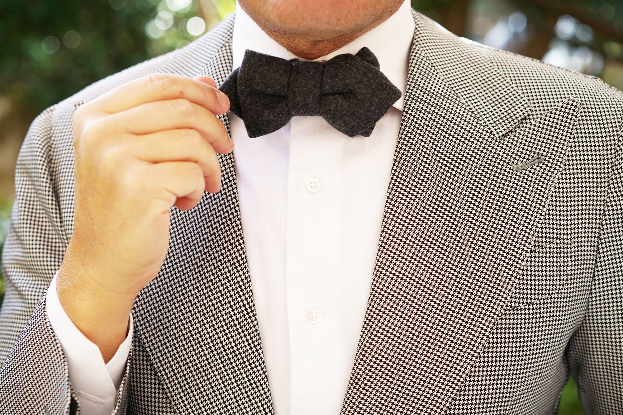 Charcoal Grey Dorset Wool Diamond Bow Tie