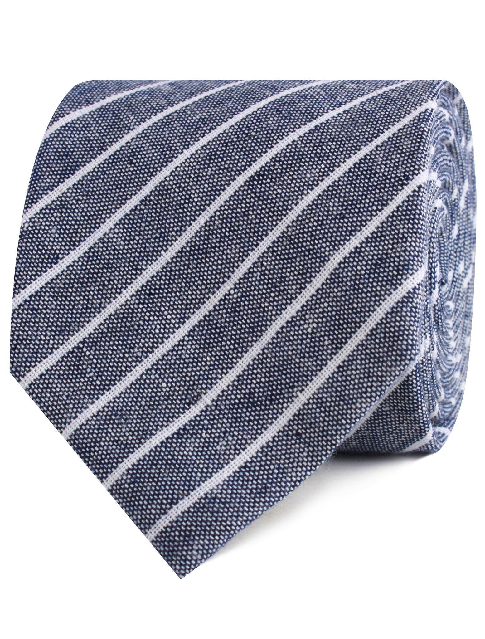 Starry Night Blue Pinstripe Linen Tie