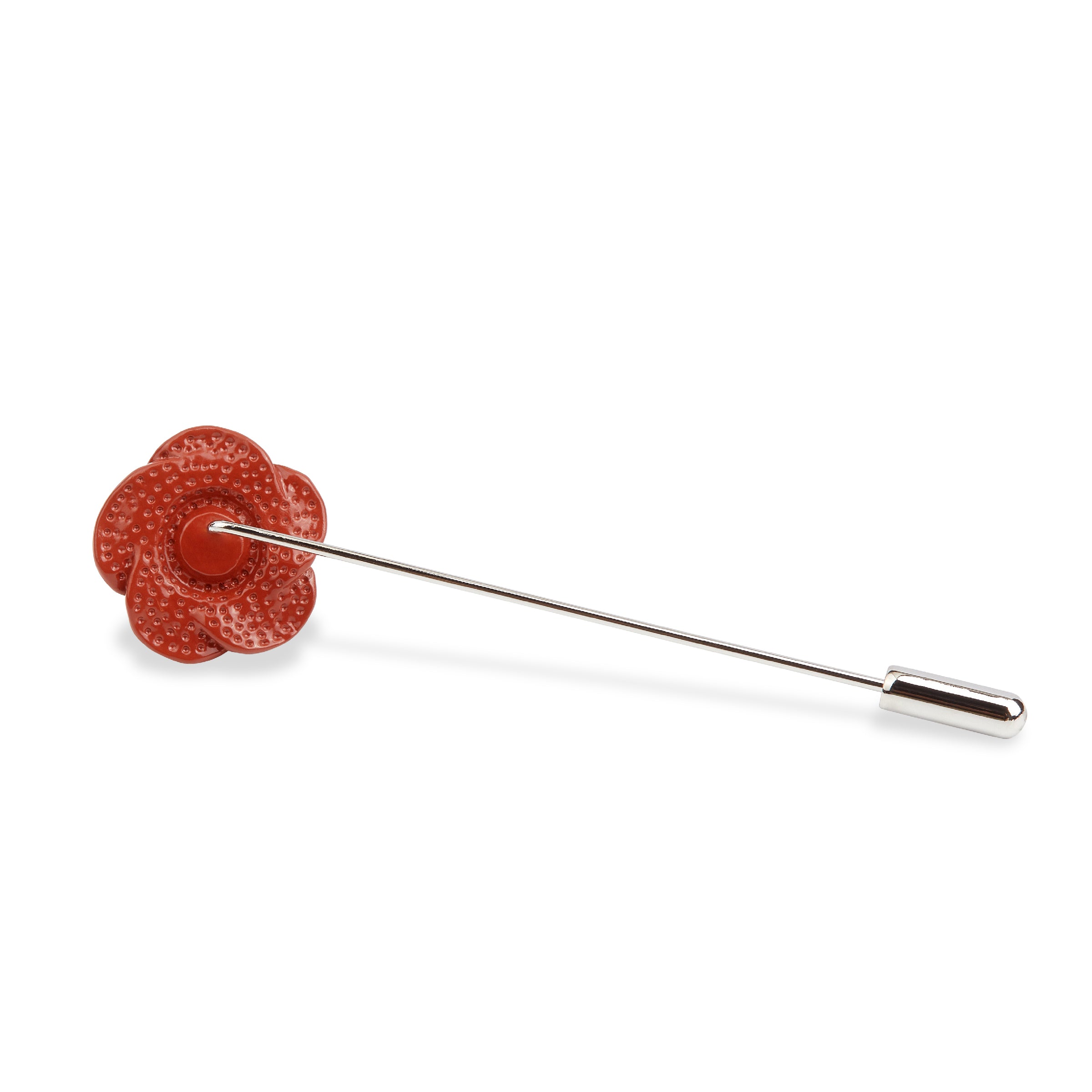 Burnt Dark Orange Rose Metal Lapel Pin