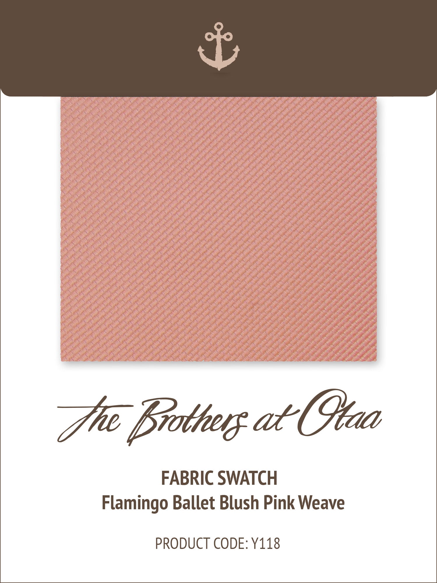 Fabric Swatch (Y118) - Flamingo Ballet Blush Pink Weave