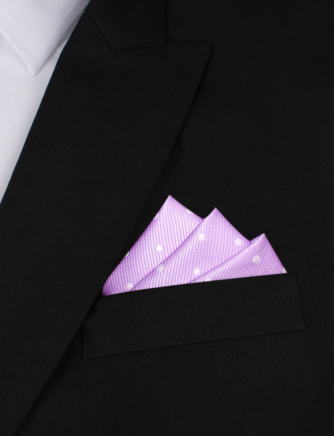 Light Purple with White Polka Dots Pocket Square