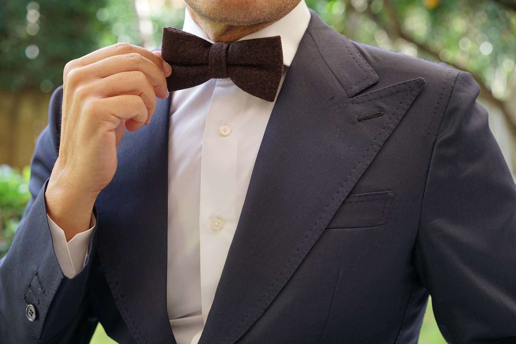 Rambouillet Donegal Brown Wool Bow Tie