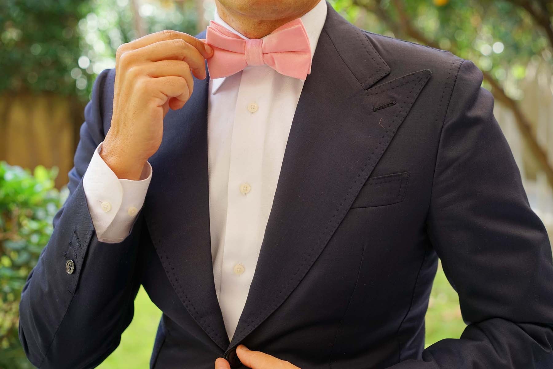 Pink Velvet Bow Tie