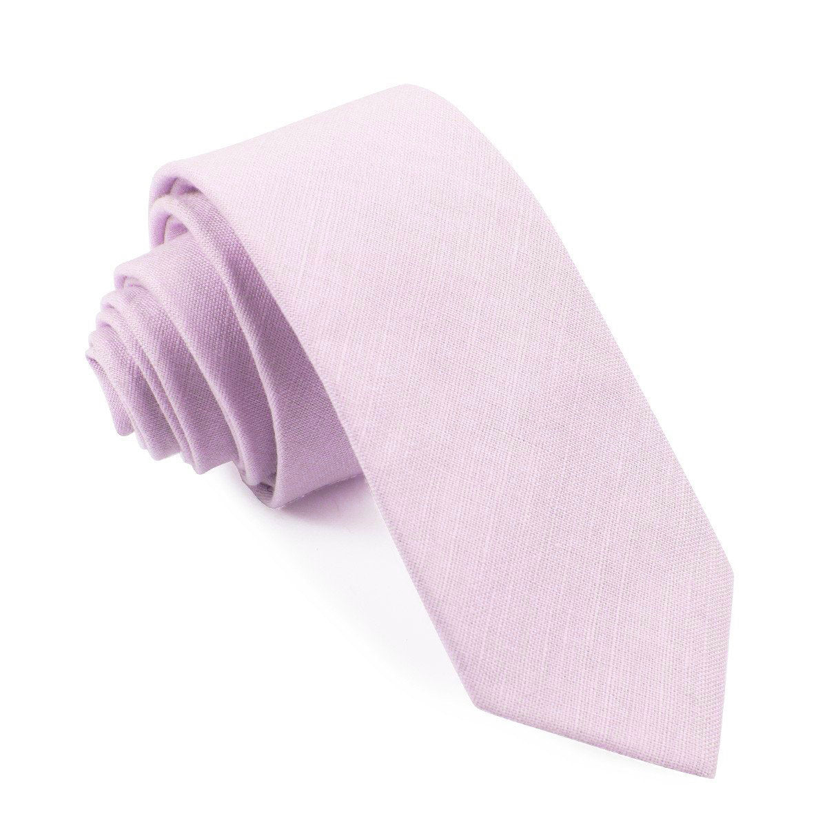 Purple Lilac Lavender Slub Linen Skinny Tie