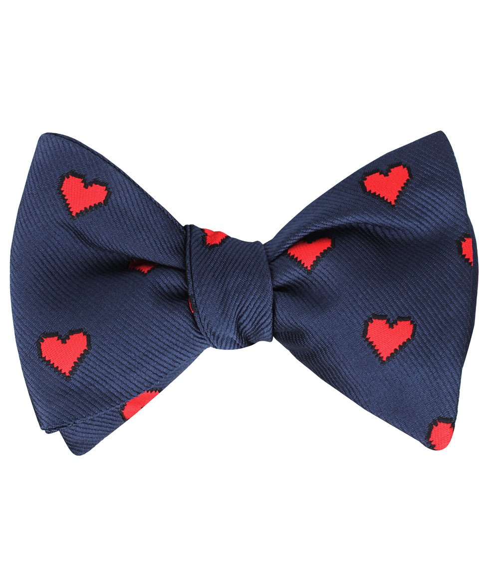 Pixel Love Heart Self Bow Tie