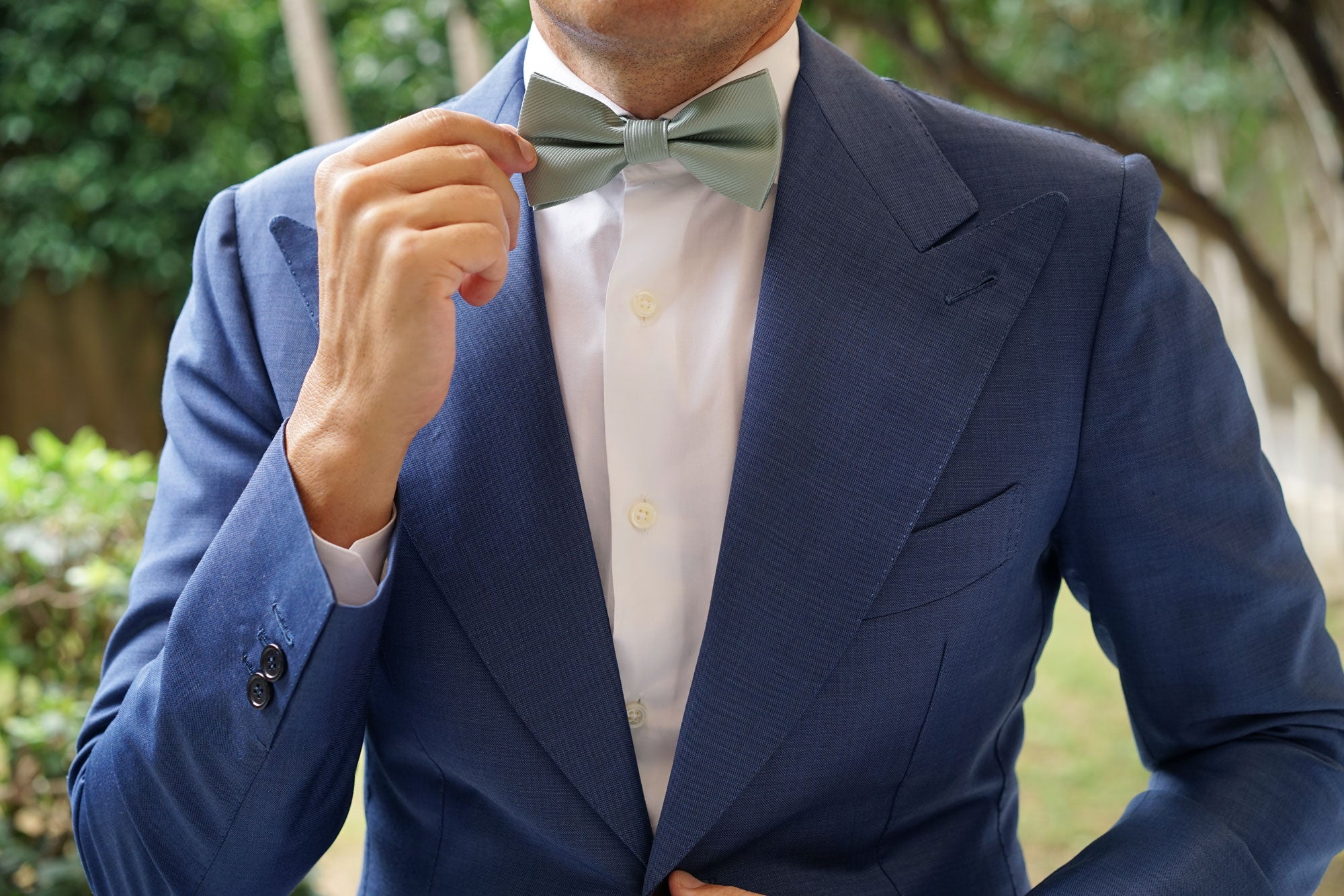 Sage Green Twill Bow Tie