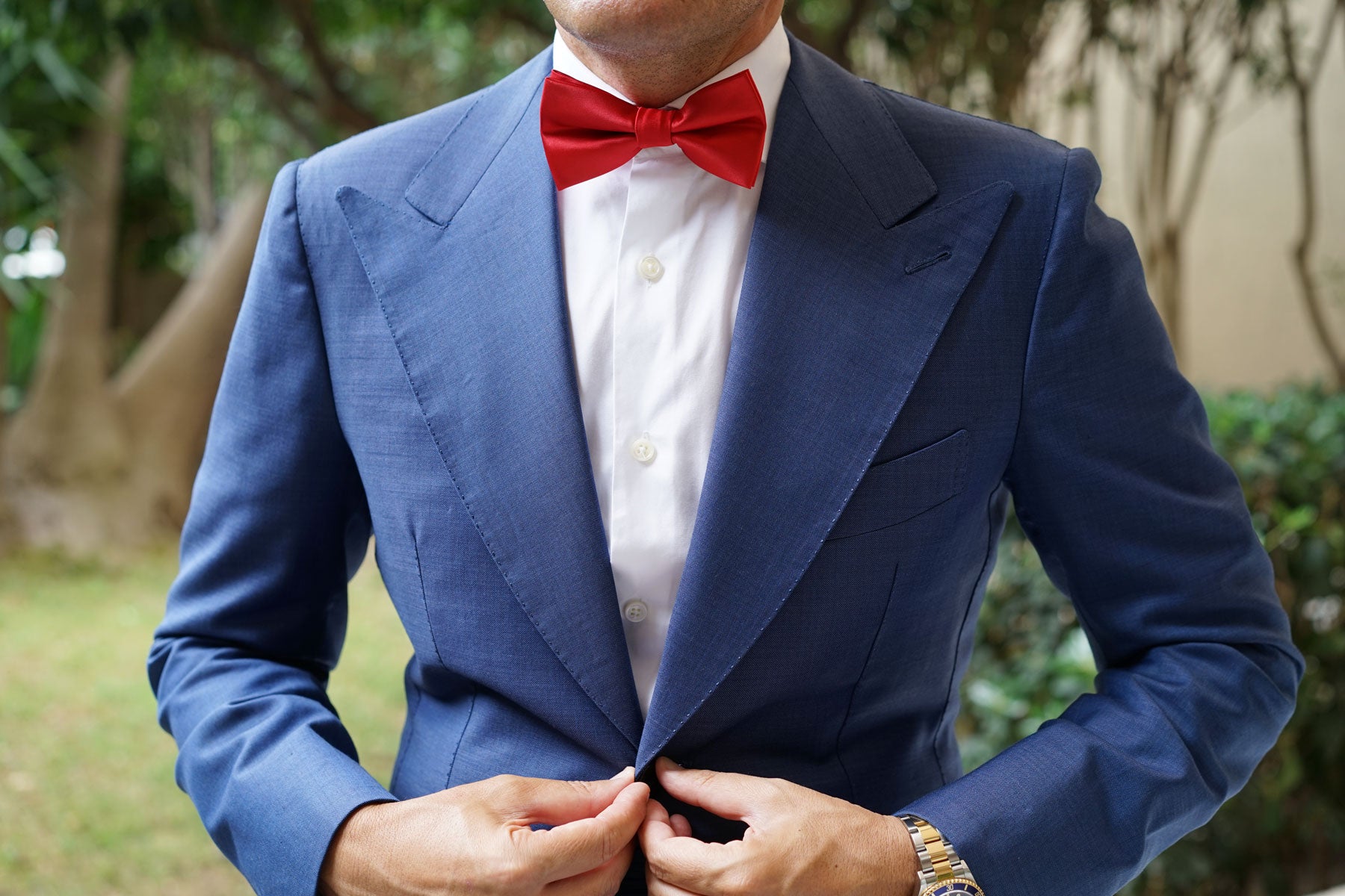 Red Cherry Satin Bow Tie