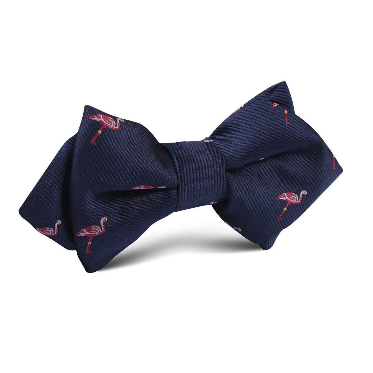 The Navy Blue Pink Flamingo Diamond Bow Tie