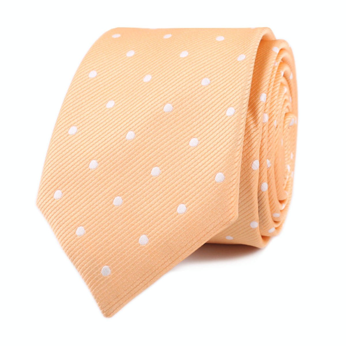 Orange with White Polka Dots Skinny Tie