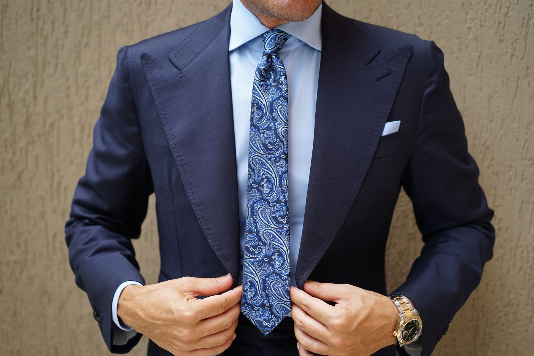 Paisley Black and Blue Skinny Tie