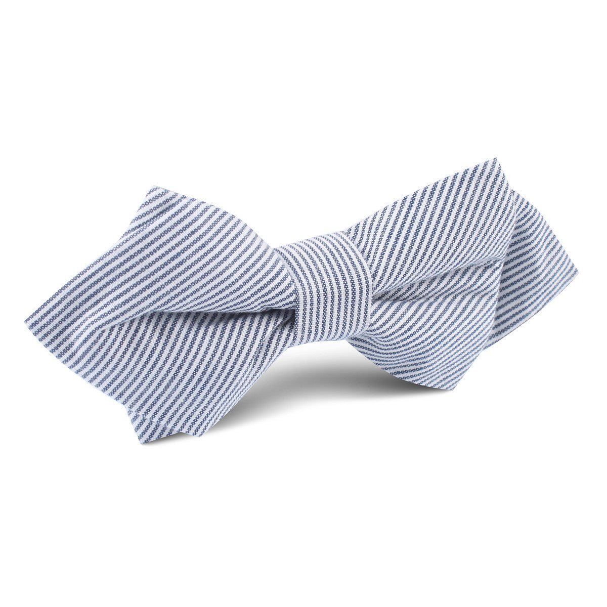 French Pinstripe Cotton Diamond Bow Tie