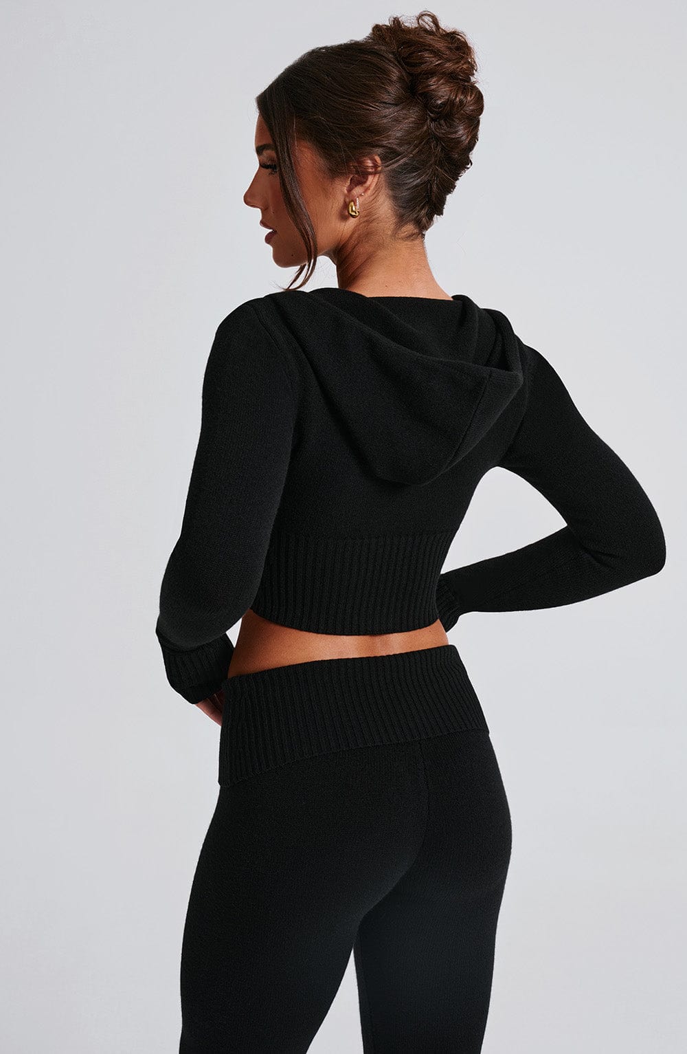 Portia Knit Hoodie - Black