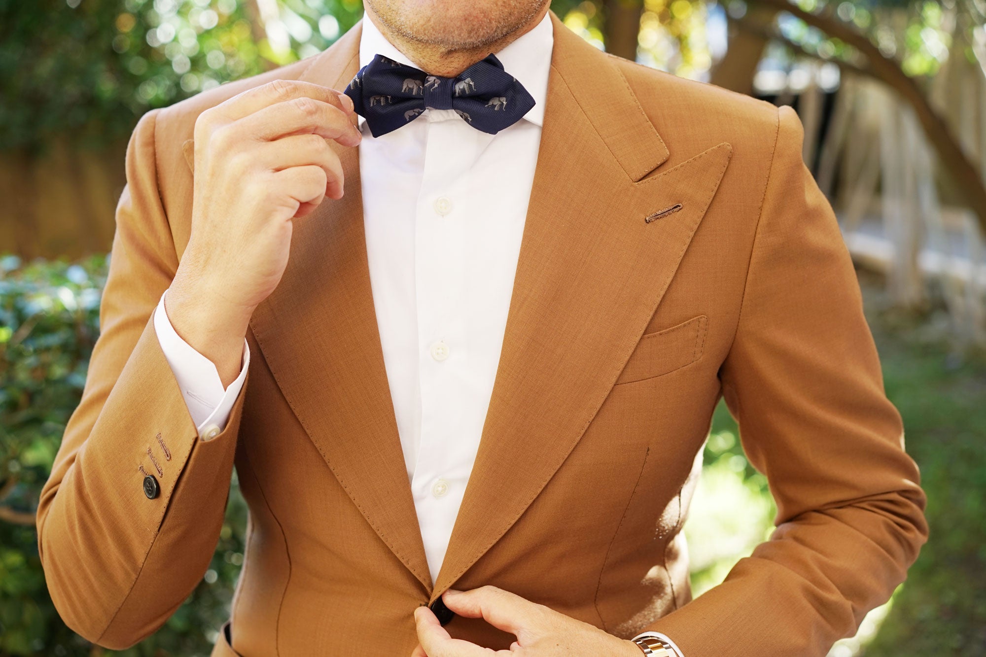 African Forest Elephant Diamond Bow Tie