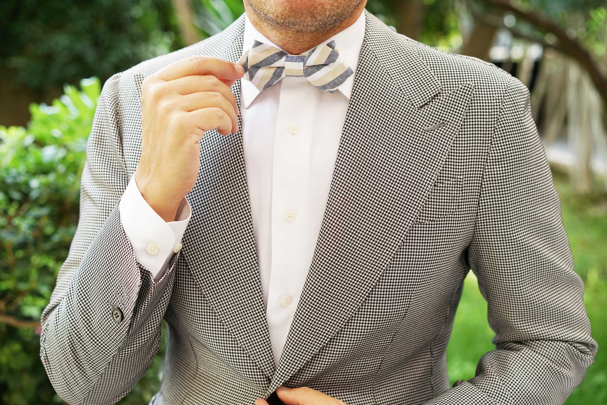 New York Striped Diamond Bow Tie