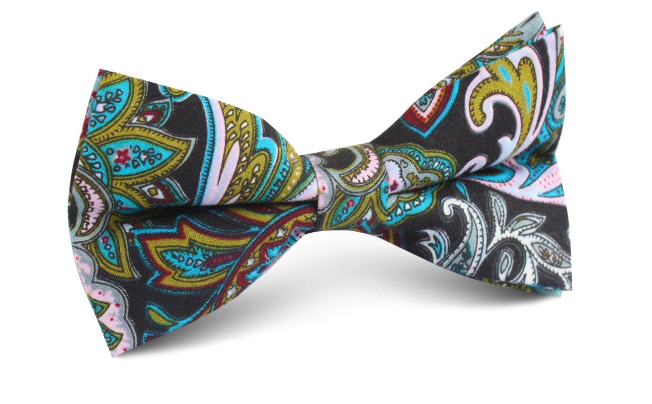 Filicudi Maroon & Green Paisley Bow Tie