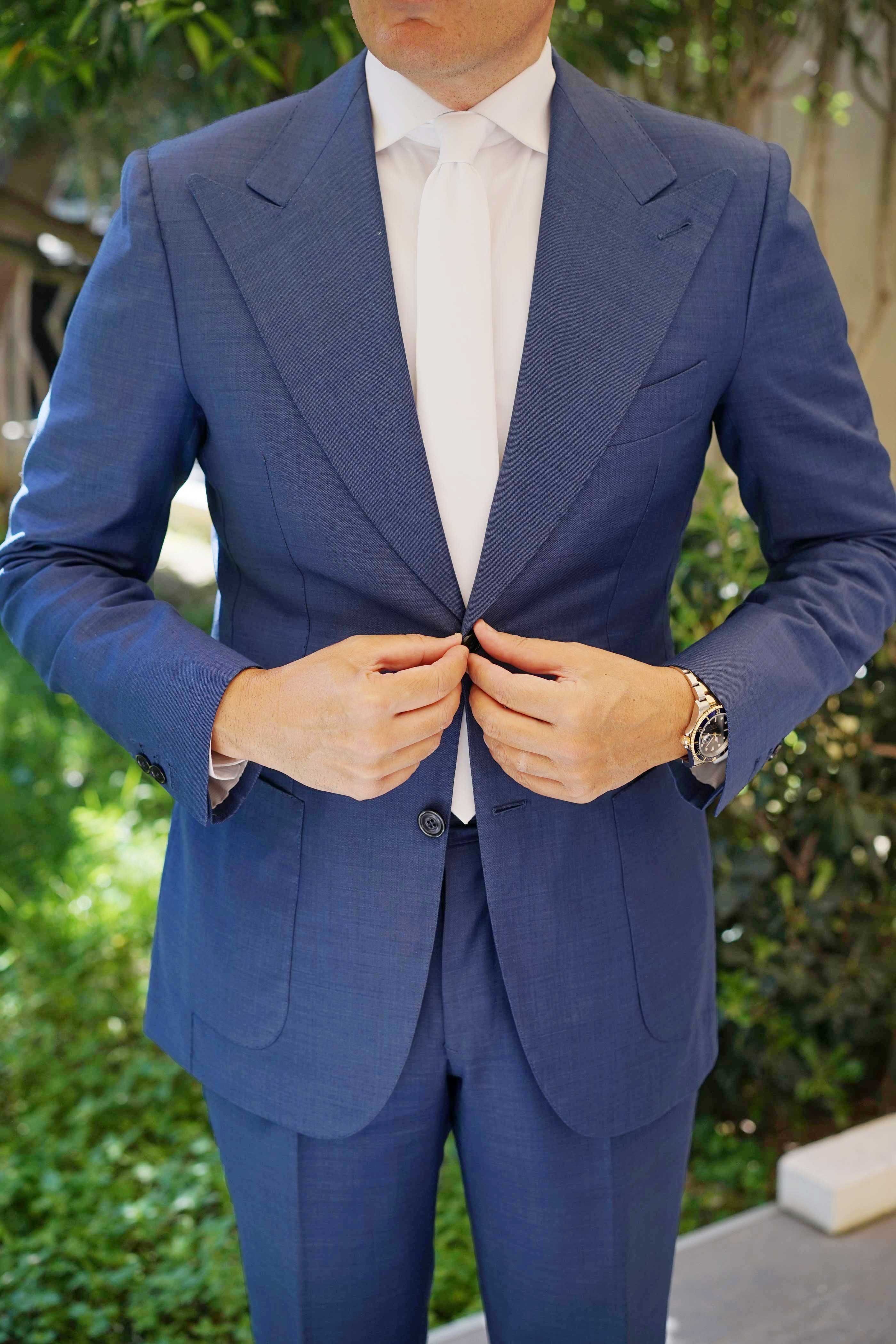 The OTAA White Cotton Skinny Tie