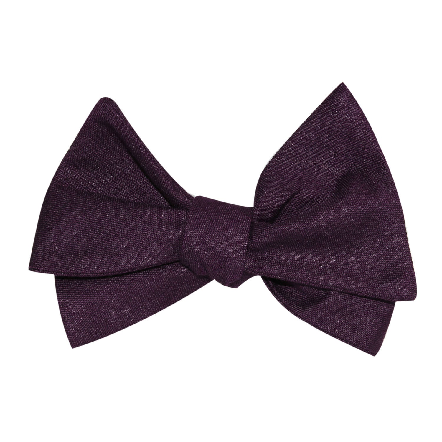 Purple Plum Slub Linen Self Tie Bow Tie