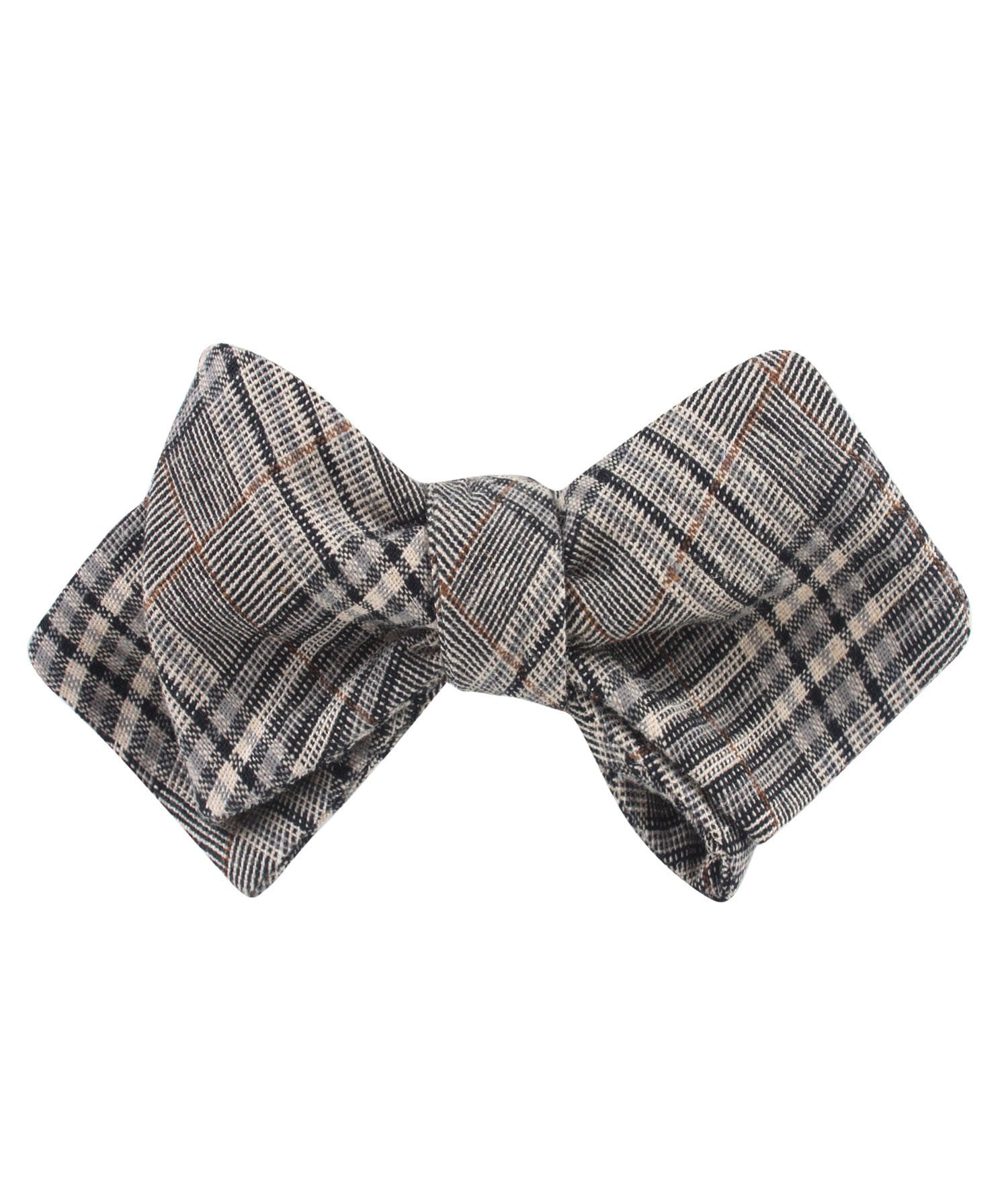 Gray Glenurquhart Linen Diamond Self Bow Tie