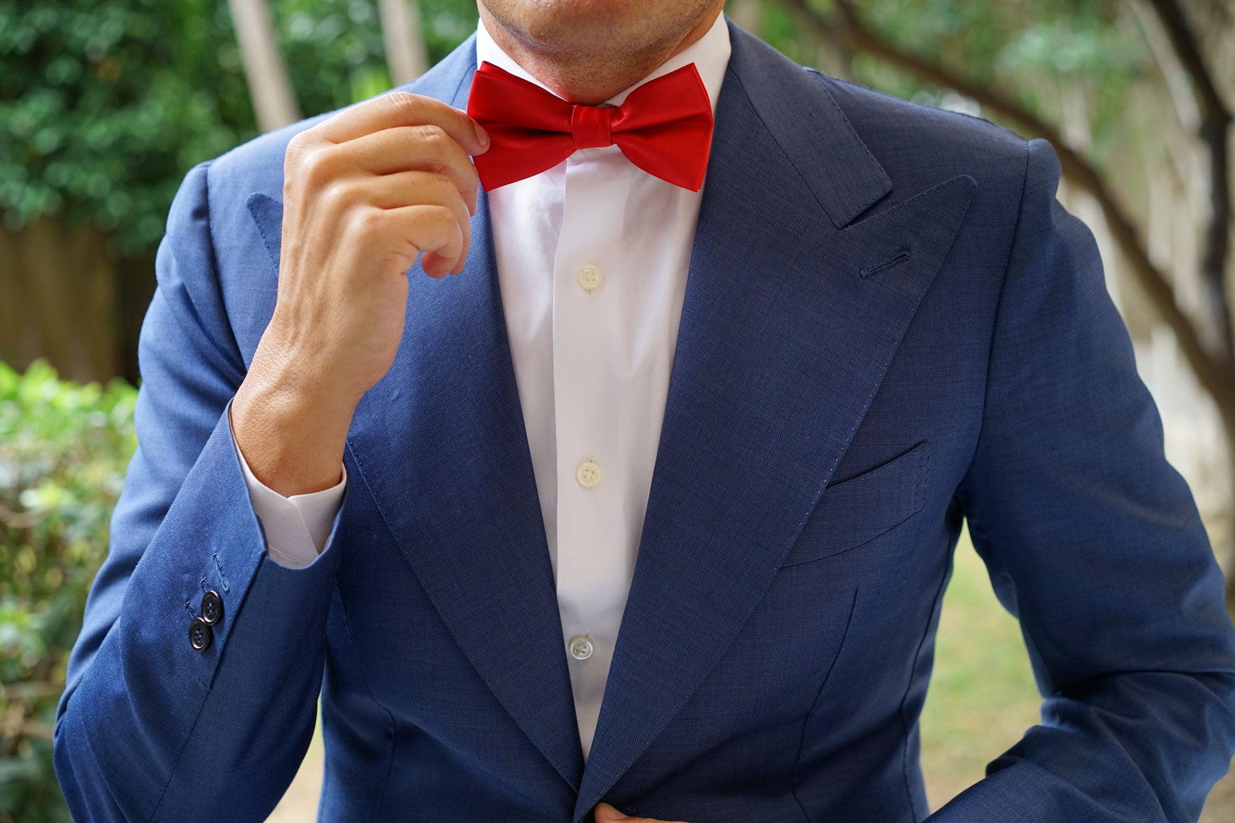 Red Cherry Satin Bow Tie