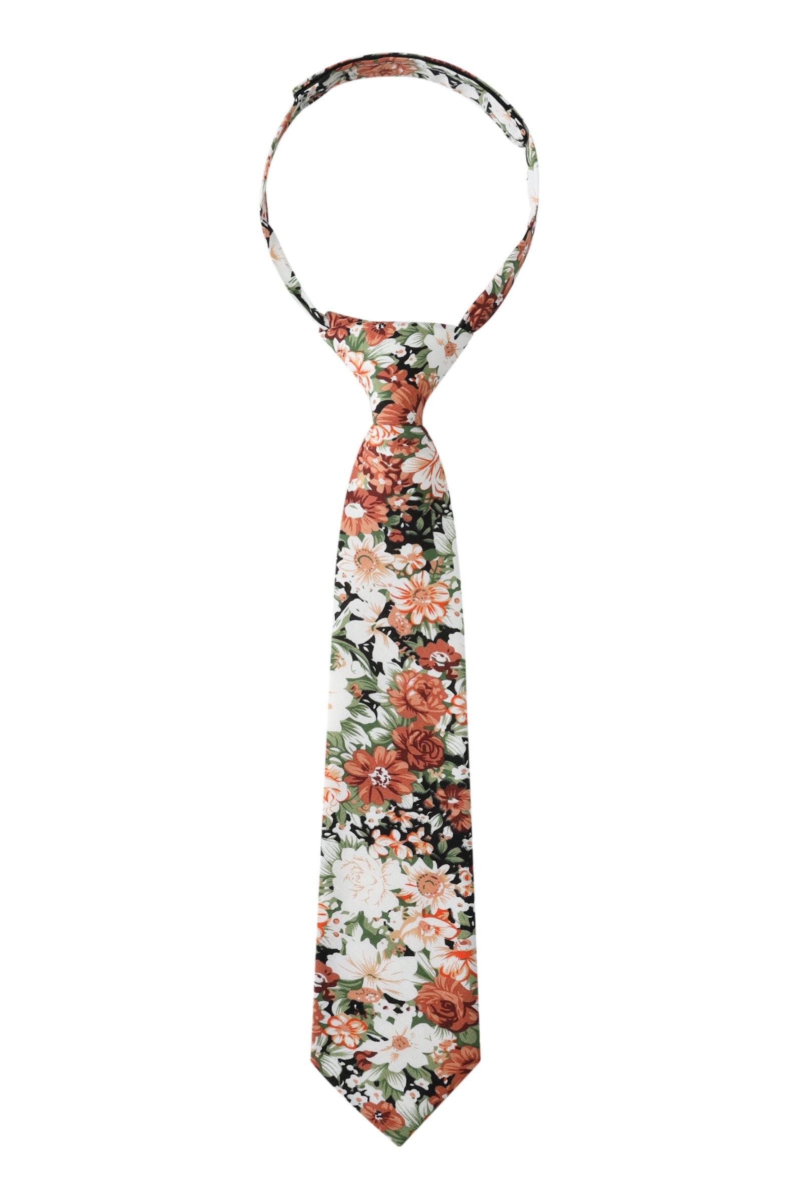 San Pietro Orange Floral Kids Necktie