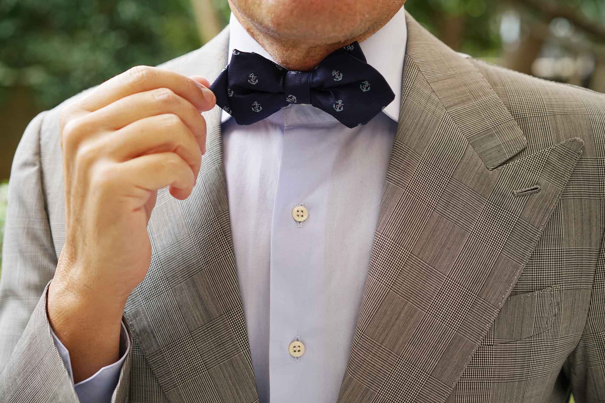 Navy Blue Sail Anchor Diamond Bow Tie