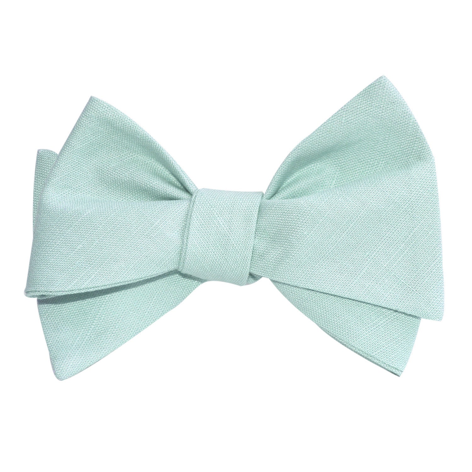 Mint Green Linen Self Tie Bow Tie