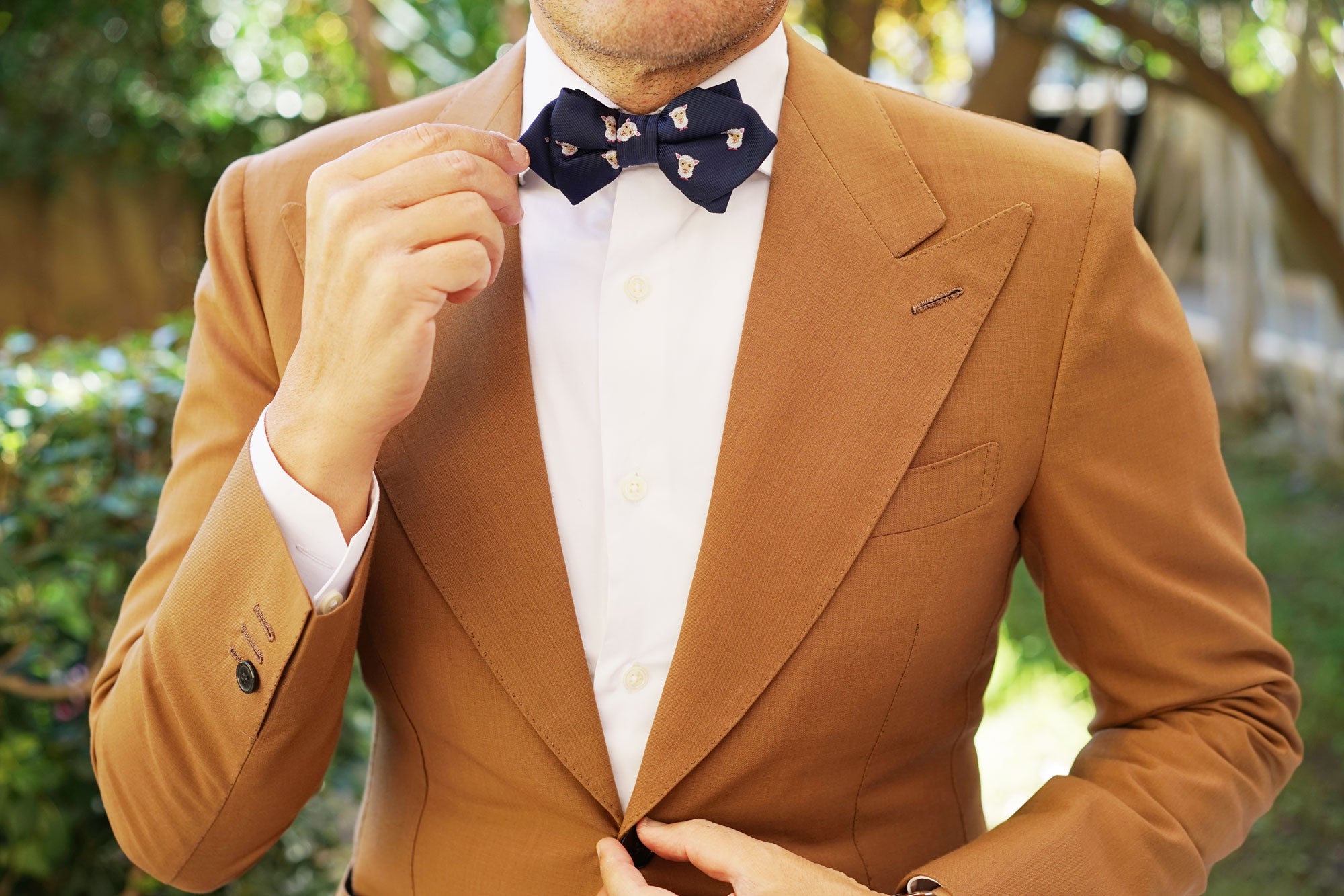 White Sheep Diamond Bow Tie