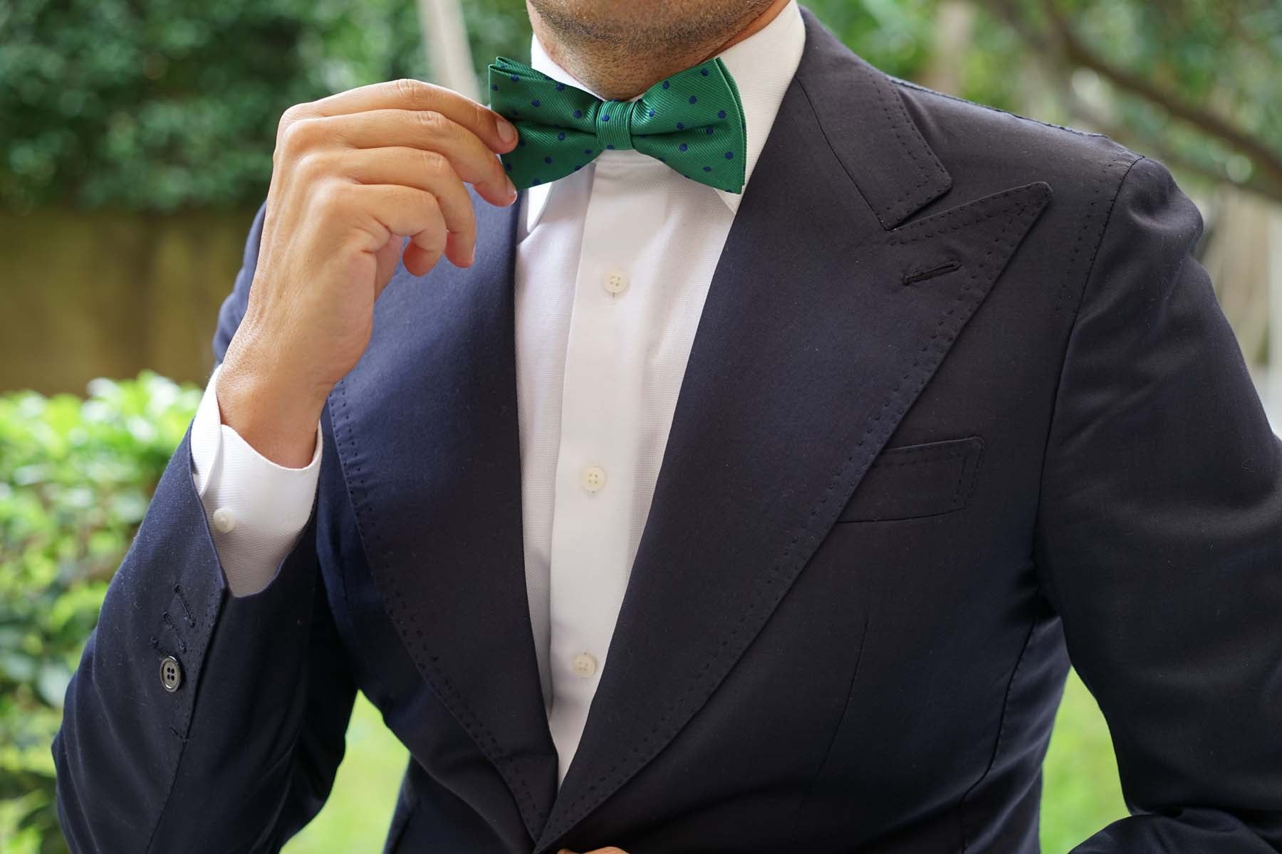 Forest Green Dark Polkadot Bow Tie