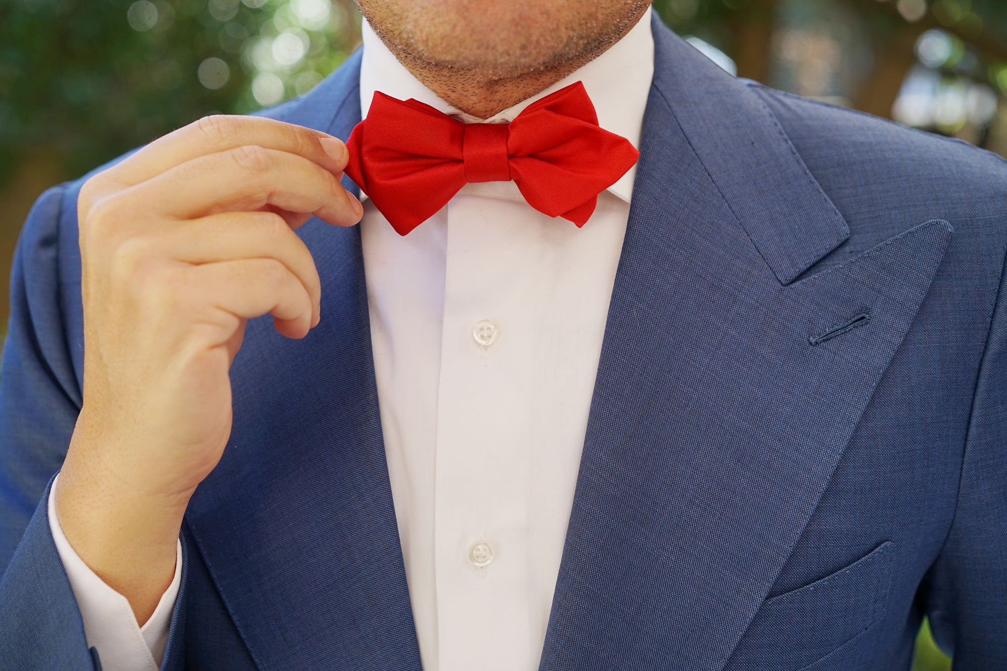 Red Maroon Diamond Bow Tie