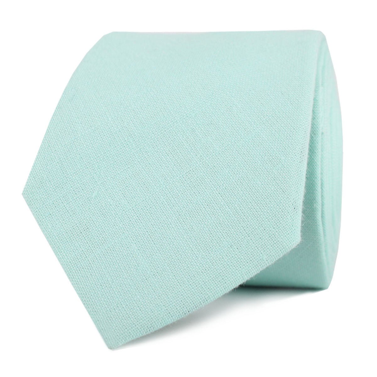 Mint Green Linen Skinny Tie