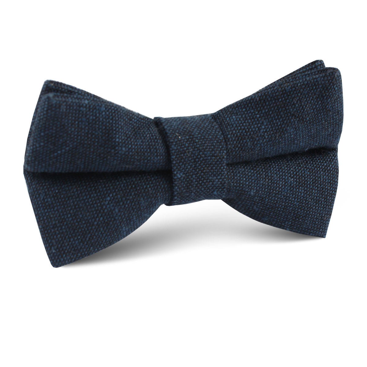 Don Quixote Navy Textured Linen Kids Bow Tie