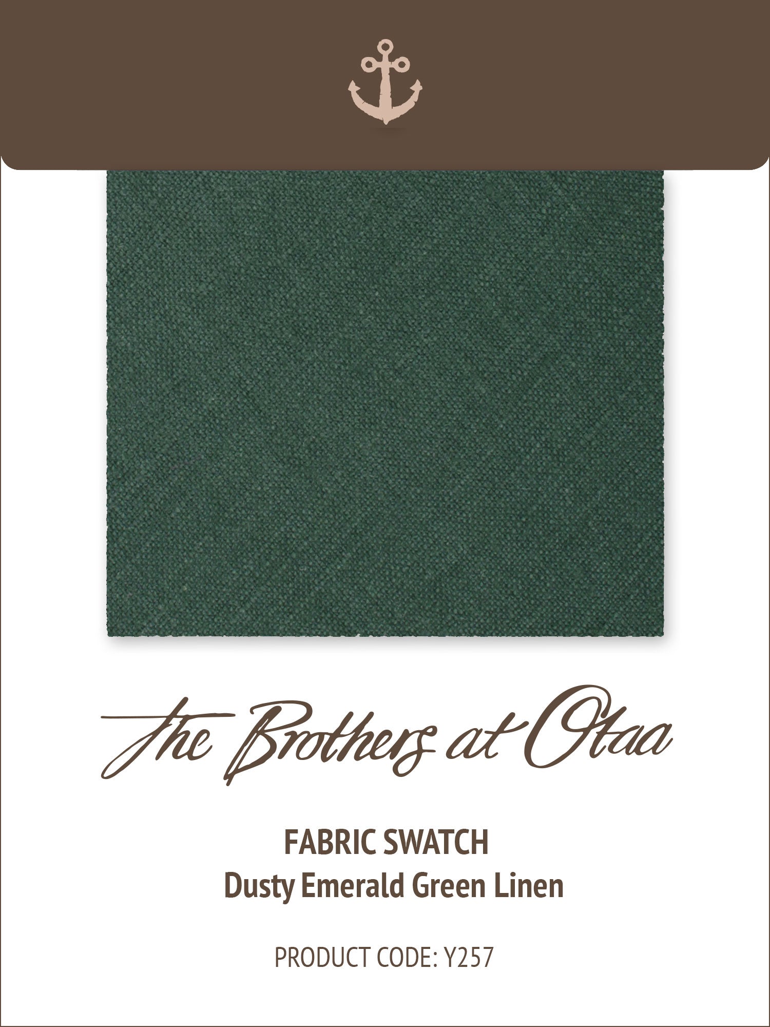 Fabric Swatch (Y257) - Dusty Emerald Green Linen