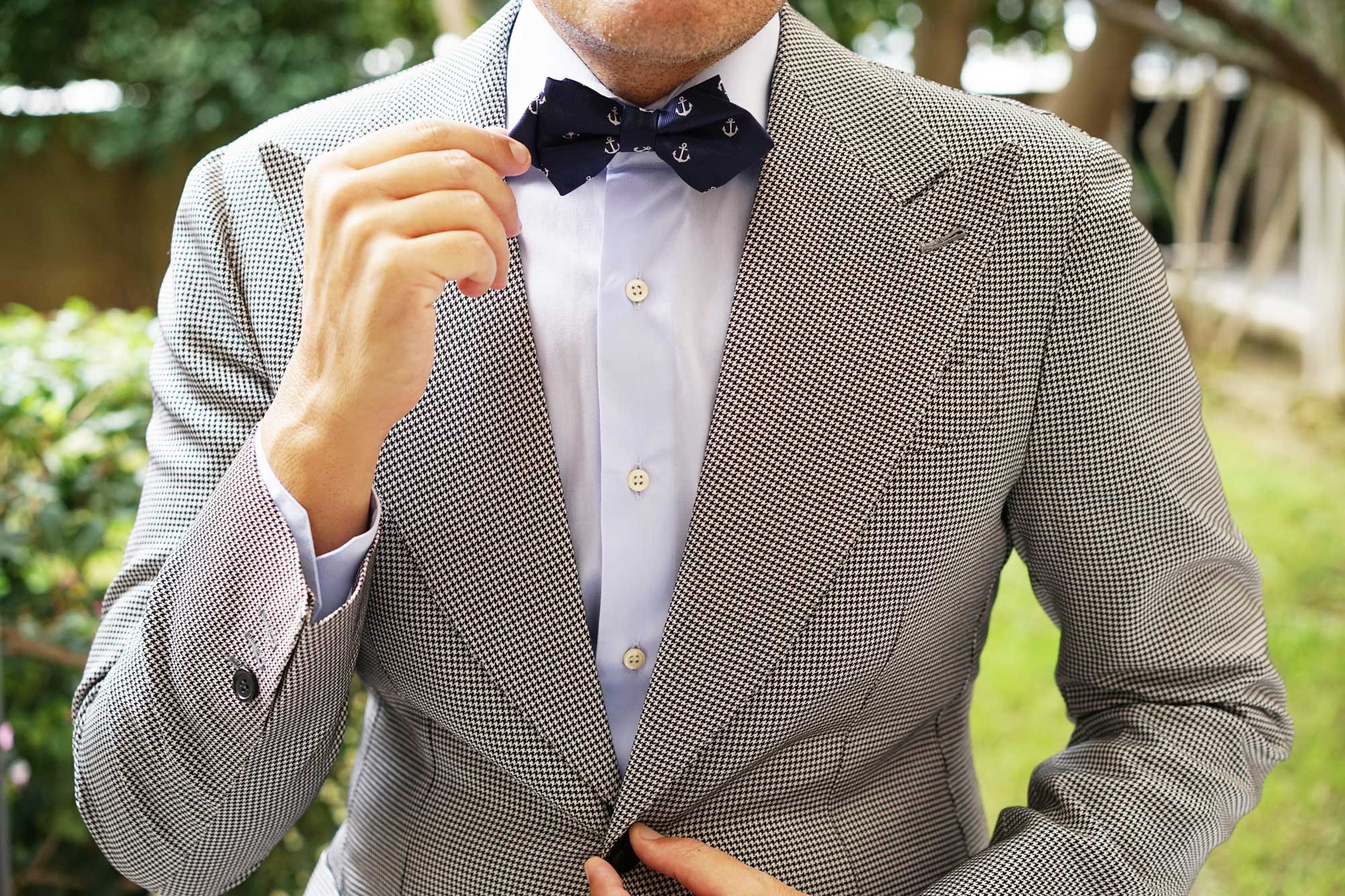 The OTAA Navy Blue Anchor Diamond Bow Tie