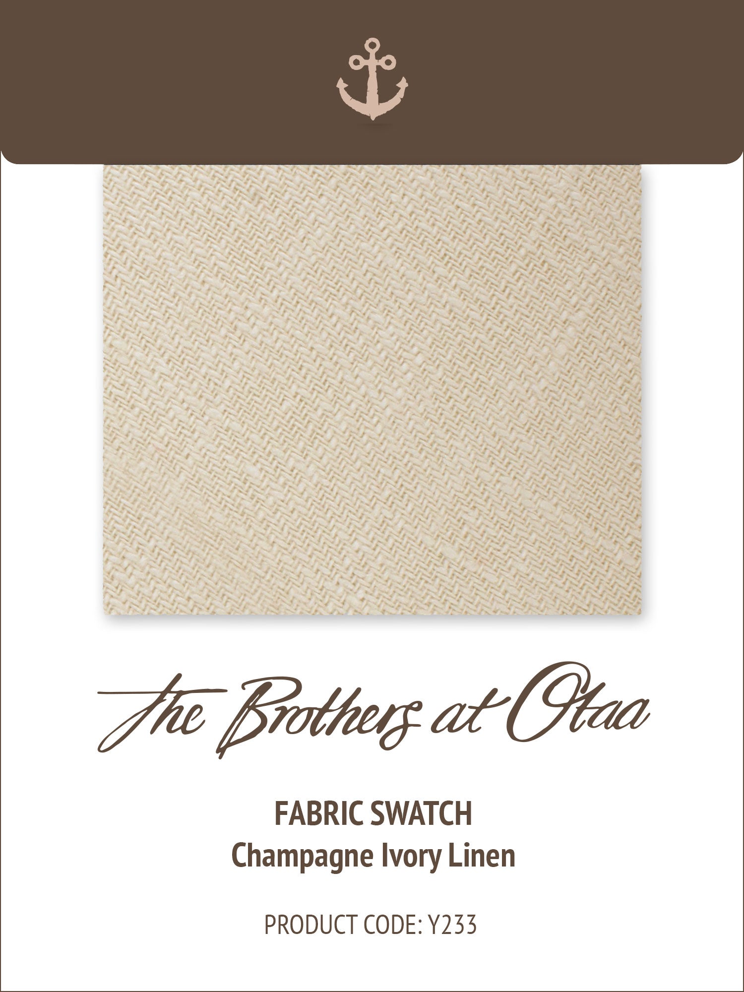 Fabric Swatch (Y233) - Champagne Ivory Linen