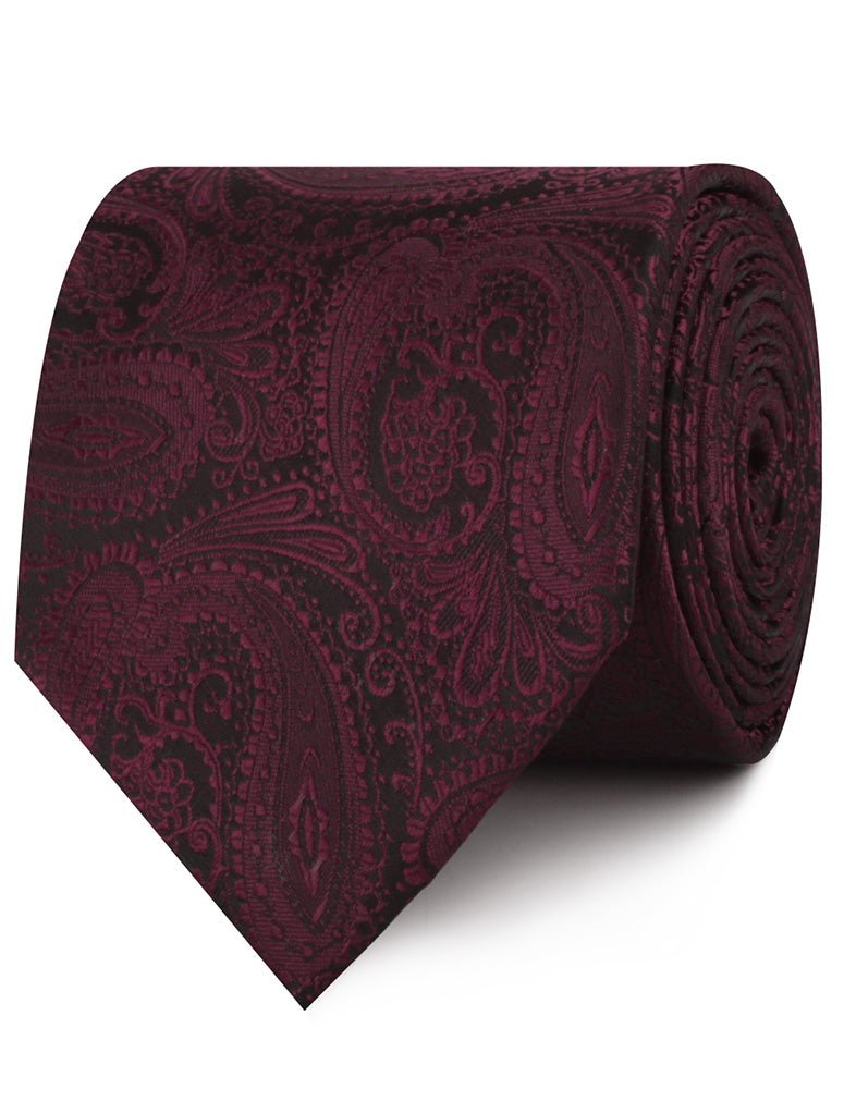 Mahogany Red Paisley Necktie