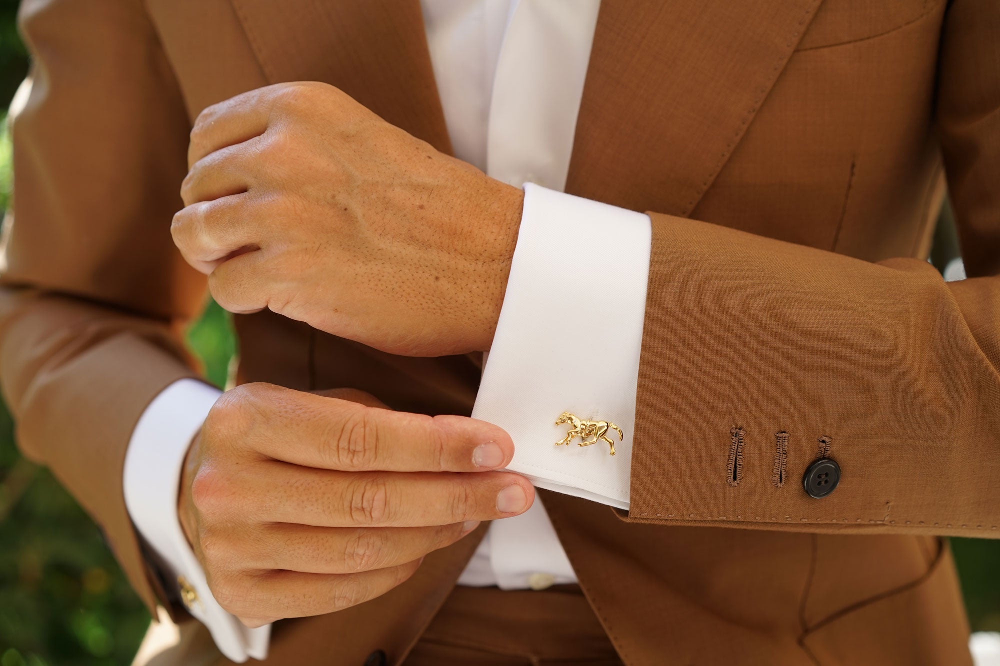 Golden Racehorse Cufflinks