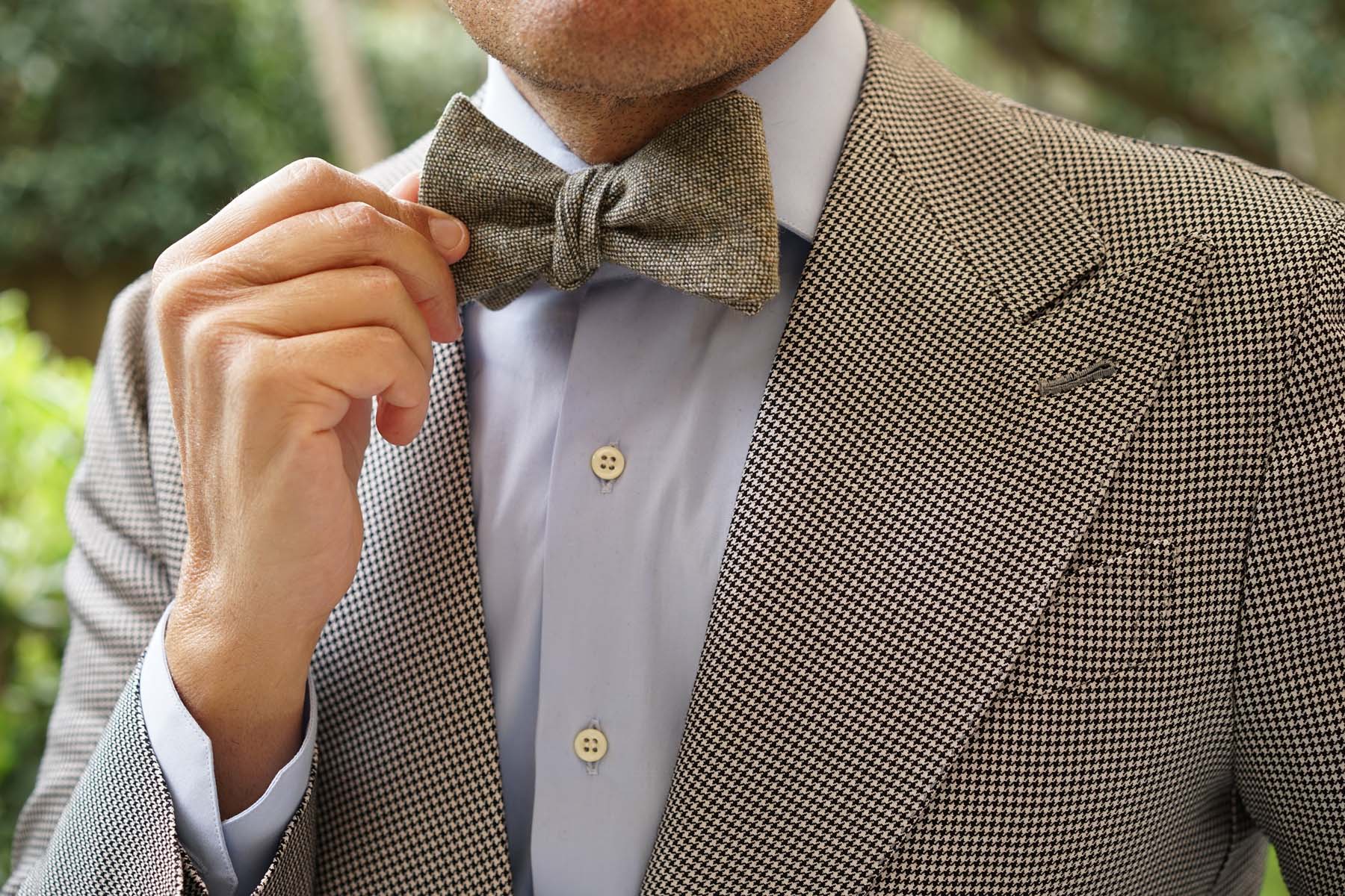 Southdown Donegal Green Wool Self Bow Tie